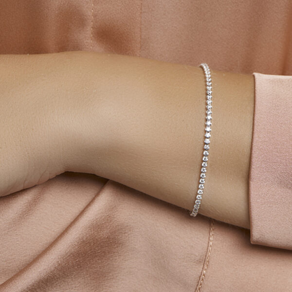 tennisarmband zirkonia 2,5 mm 18 cm zilver gerhodineerd - Afbeelding 2