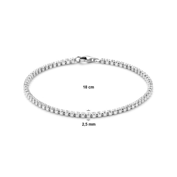 tennisarmband zirkonia 2,5 mm 18 cm zilver gerhodineerd - Afbeelding 4