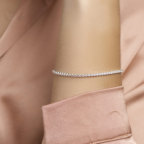 tennisarmband zirkonia 2,5 mm 19 cm zilver gerhodineerd - Afbeelding 2