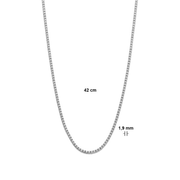 tenniscollier lab grown diamant 2.00ct g si 1,9 mm 42 cm 14K witgoud - Afbeelding 4