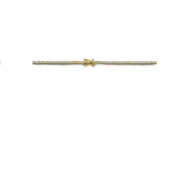 tenniscollier lab grown diamant 3.00ct g si 2,2 mm 42 cm 14K geelgoud - Afbeelding 3