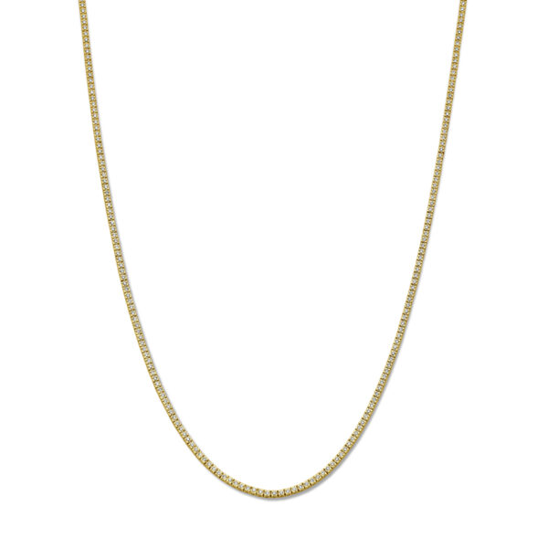 tenniscollier lab grown diamant 3.00ct g si 2,2 mm 42 cm 14K geelgoud