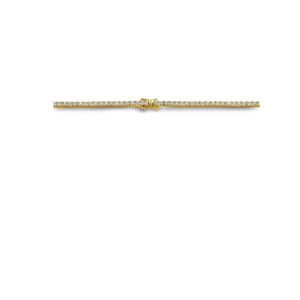 tenniscollier lab grown diamant 5.00ct g si 2,5 mm 42 cm 14K geelgoud - Afbeelding 3