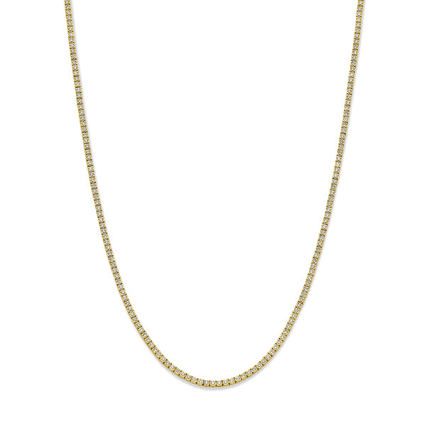 tenniscollier lab grown diamant 5.00ct g si 2,5 mm 42 cm 14K geelgoud