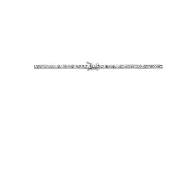 tenniscollier lab grown diamant 5.00ct g si 2,5 mm 42 cm 14K witgoud - Afbeelding 3