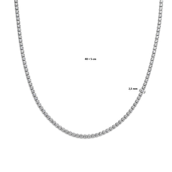 tenniscollier zirkonia 2,5 mm zilver gerhodineerd - Afbeelding 4