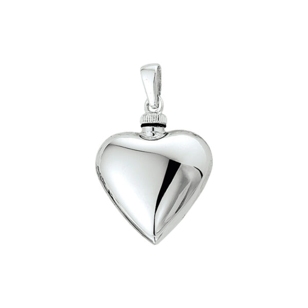 urnhanger hart zilver gerhodineerd