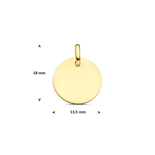 9k graveerhanger rond 18 mm 9K geel kleurig - Afbeelding 4