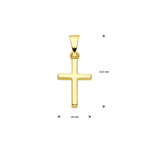 9k hanger kruis 14,5 mm 9K geel kleurig - Afbeelding 4