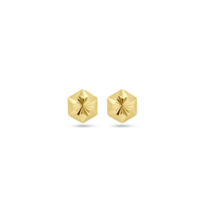 9k oorknoppen gediamanteerd 5 mm 9K geel kleurig