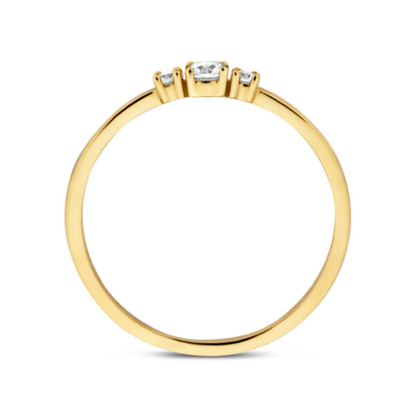 9k ring trilogie zirkonia 9K geel kleurig - Afbeelding 3
