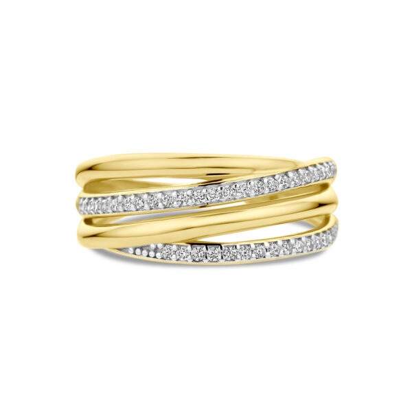 9k ring zirkonia 9K geel kleurig - Afbeelding 4