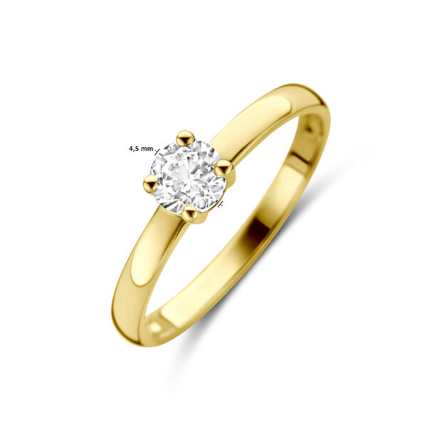 9k ring zirkonia 9K geel kleurig - Afbeelding 5