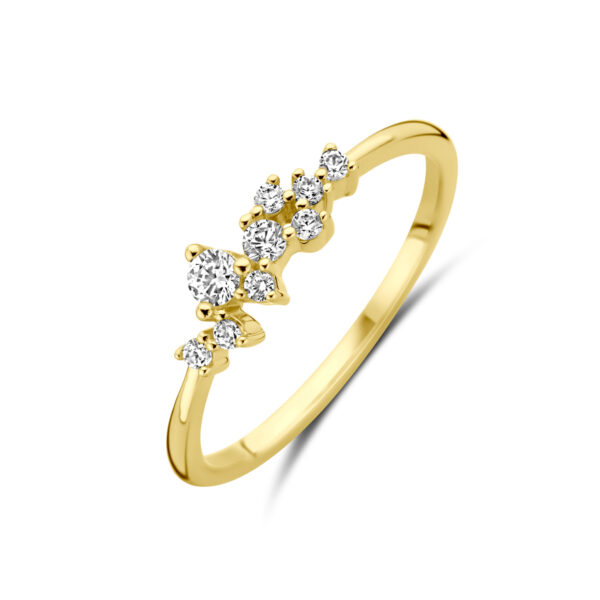 9k ring zirkonia 9K geel kleurig