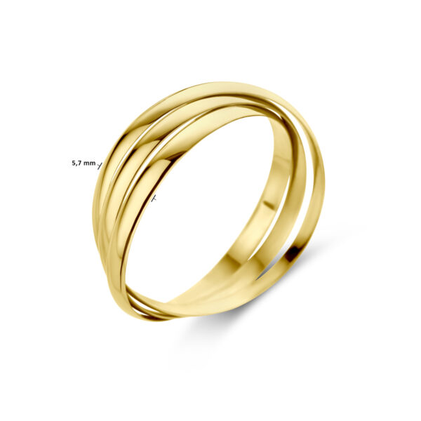 9k trinity ringen 9K geel kleurig - Afbeelding 5