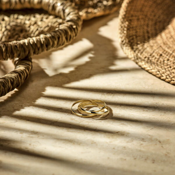 9k trinity ringen 9K geel kleurig - Afbeelding 6