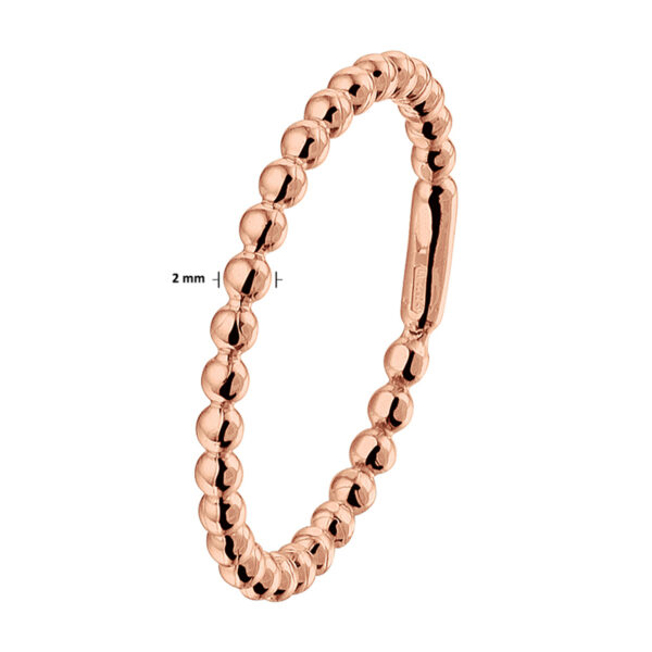 aanschuifring bolletjes 14K roségoud - Afbeelding 2