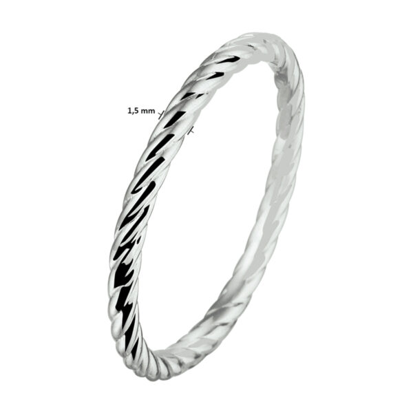 aanschuifring zilver gerhodineerd - Afbeelding 3