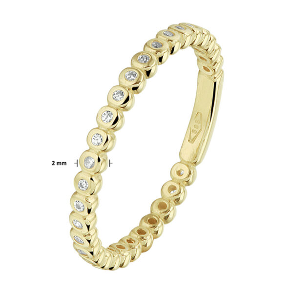 aanschuifring zirkonia 14K geelgoud - Afbeelding 3