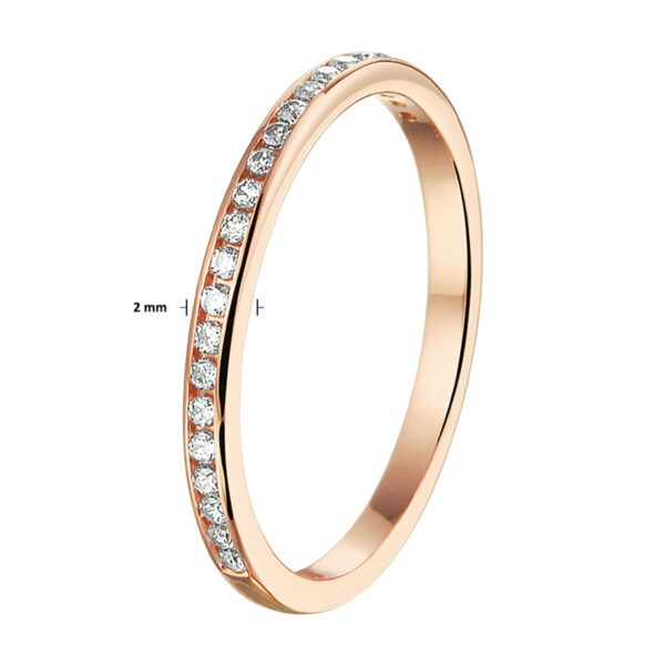 aanschuifring zirkonia 14K roségoud - Afbeelding 2