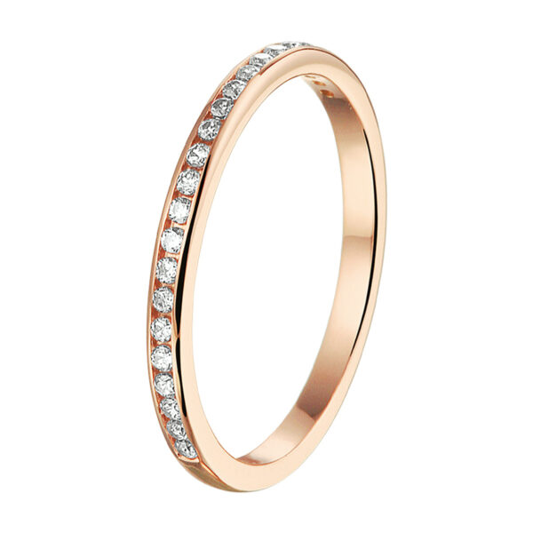 aanschuifring zirkonia 14K roségoud