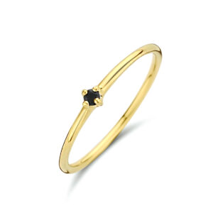 aanschuifring zwart zirkonia 14K geelgoud