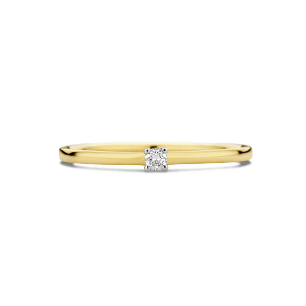 aanzoeksring diamant 0.05ct h si 14K bicolor goud geel/wit - Afbeelding 4
