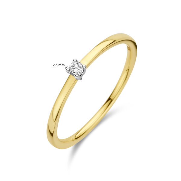 aanzoeksring diamant 0.05ct h si 14K bicolor goud geel/wit - Afbeelding 5