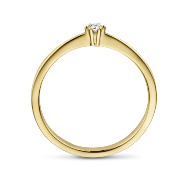 aanzoeksring diamant 0.05ct h si 14K geelgoud - Afbeelding 2