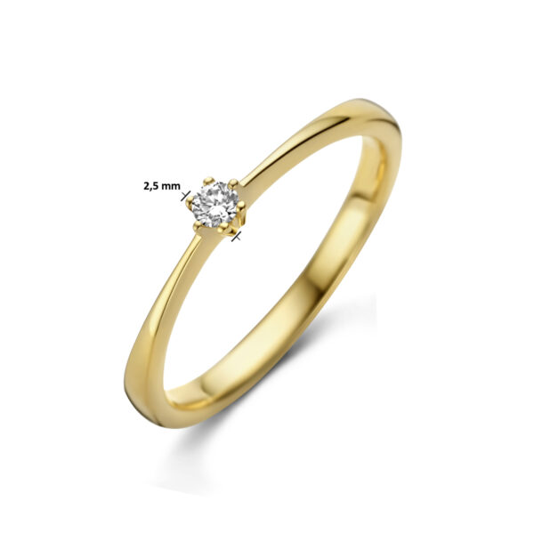 aanzoeksring diamant 0.05ct h si 14K geelgoud - Afbeelding 5