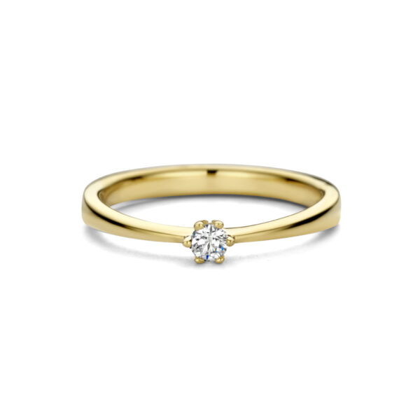 aanzoeksring diamant 0.10ct h si 14K geelgoud - Afbeelding 4
