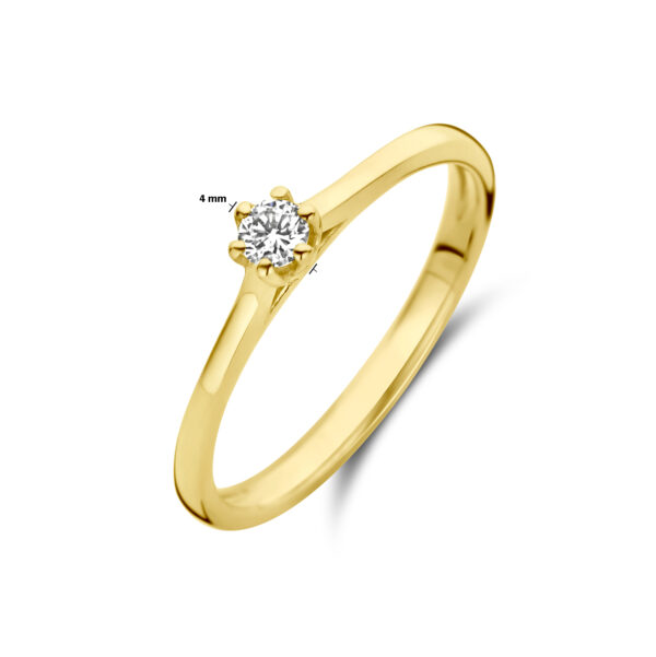 aanzoeksring diamant 0.10ct h si 14K geelgoud - Afbeelding 5