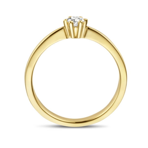 aanzoeksring diamant 0.15ct h si 14K geelgoud - Afbeelding 2