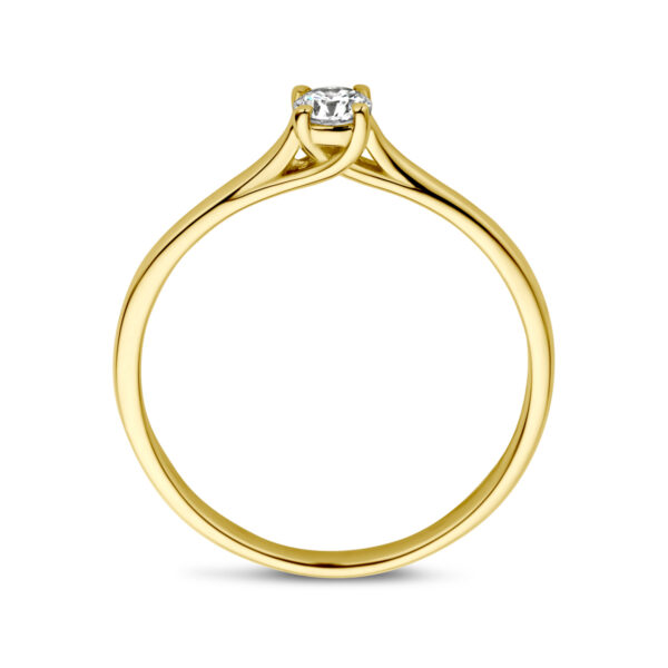 aanzoeksring diamant 0.15ct h si 14K geelgoud - Afbeelding 2