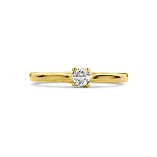 aanzoeksring diamant 0.15ct h si 14K geelgoud - Afbeelding 4
