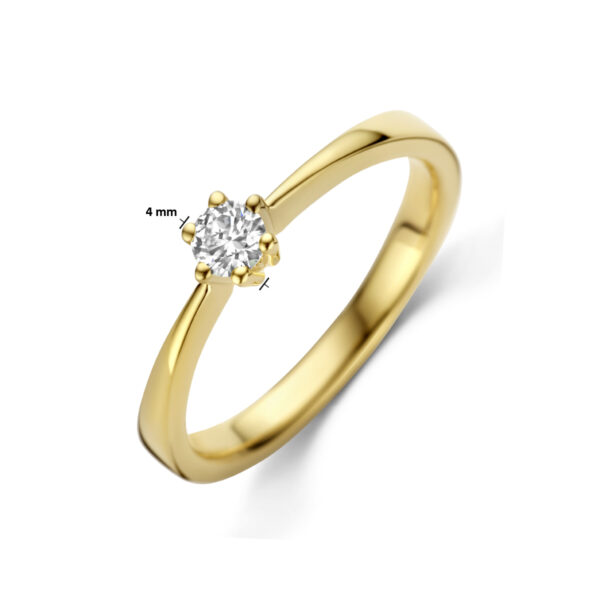 aanzoeksring diamant 0.15ct h si 14K geelgoud - Afbeelding 5