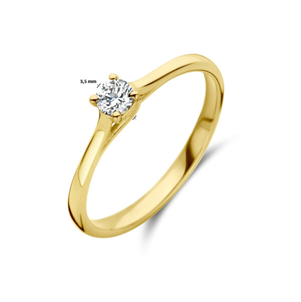 aanzoeksring diamant 0.15ct h si 14K geelgoud - Afbeelding 5