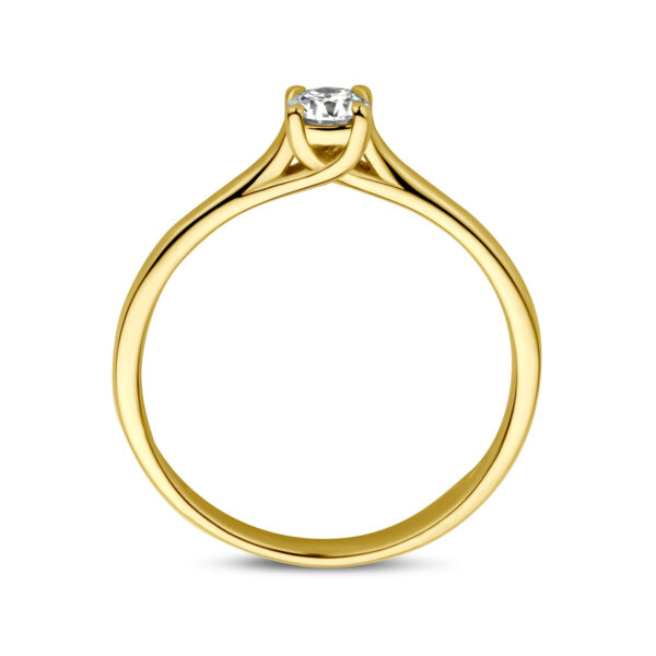 aanzoeksring diamant 0.20ct h si 14K geelgoud - Afbeelding 2