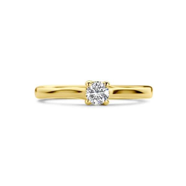 aanzoeksring diamant 0.20ct h si 14K geelgoud - Afbeelding 4