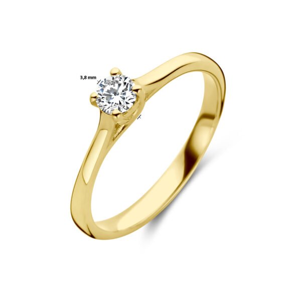 aanzoeksring diamant 0.20ct h si 14K geelgoud - Afbeelding 5