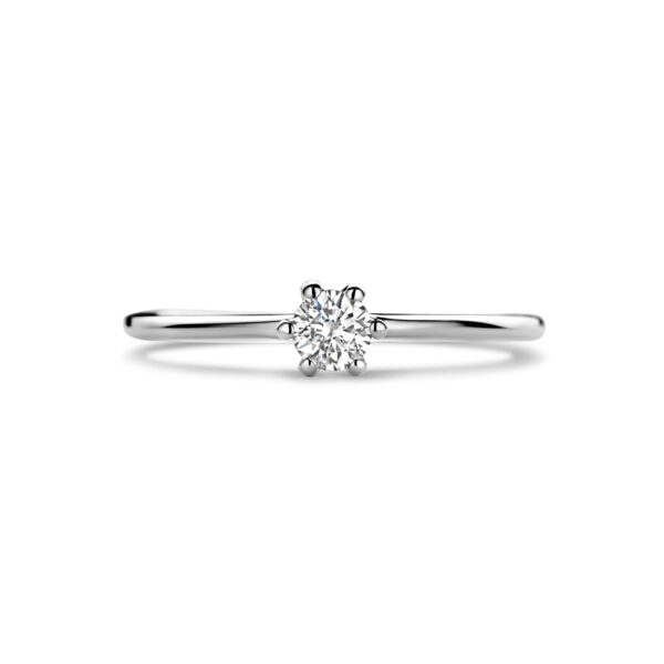 aanzoeksring diamant 0.20ct h si 14K witgoud - Afbeelding 4