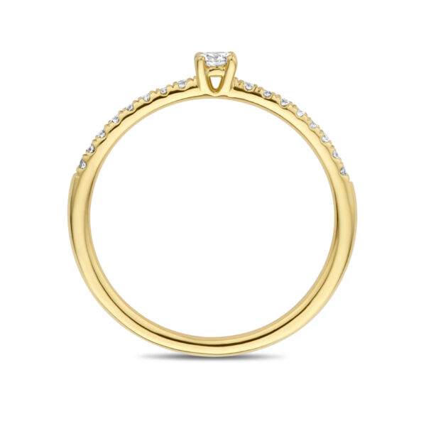 aanzoeksring diamant 0.25ct h si 14K geelgoud - Afbeelding 2