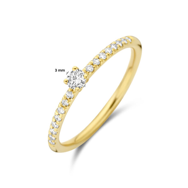 aanzoeksring diamant 0.25ct h si 14K geelgoud - Afbeelding 5