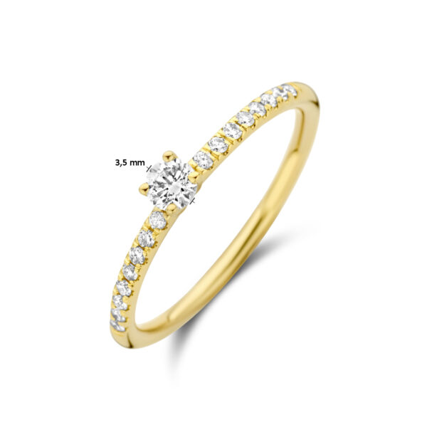 aanzoeksring diamant 0.30ct h si 14K geelgoud - Afbeelding 5