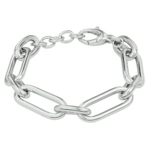 armband 11,5 mm 17,5 + 2 cm zilver gerhodineerd