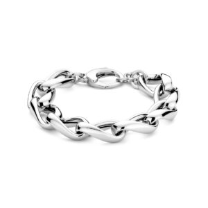 armband 12 mm 18 + 2,5 cm zilver gerhodineerd