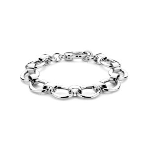 armband 13,5 mm 19 cm zilver gerhodineerd