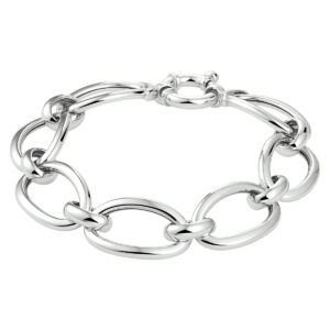 armband 14 mm met groot springslot zilver gerhodineerd