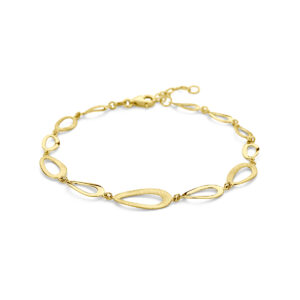 armband 17 + 2 cm poli/mat 14K geelgoud