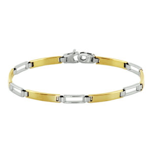 armband 19 cm 14K bicolor goud geel/wit